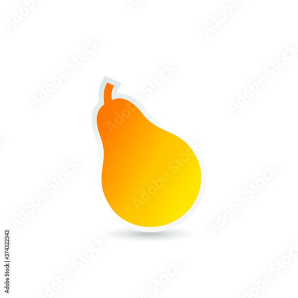Fototapeta orange pear vector isolate on white background
