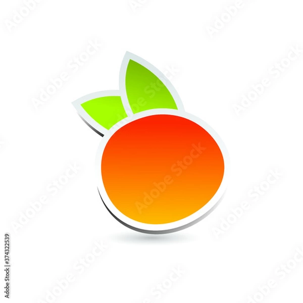 Fototapeta orange vector isolate on white background