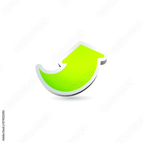 Fototapeta 3d up arrow icon vector isolate on white background