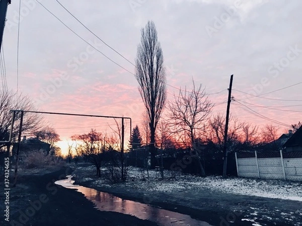 Obraz sunset over the river