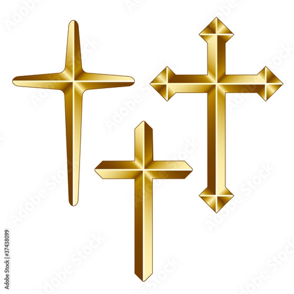 Obraz vector golden christian crosses