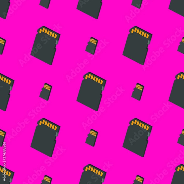Obraz seamless pattern from memory cards on pink background