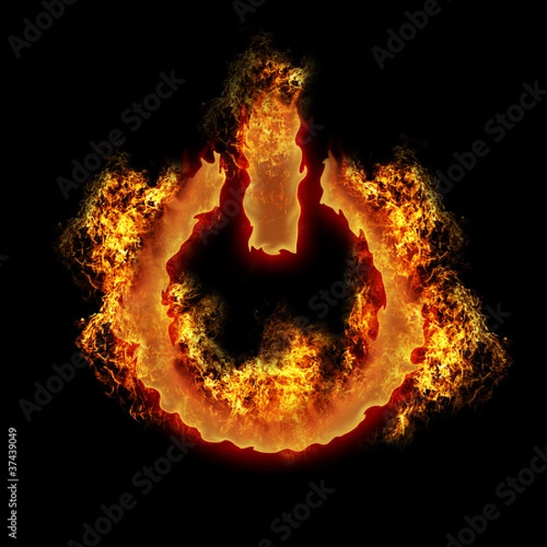 Obraz burning power on off button