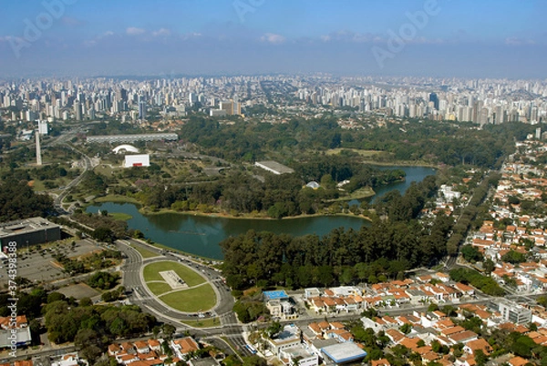 Fototapeta Vista aérea do Parque do Ibirapuera