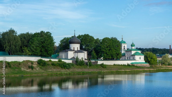 Fototapeta Mirozhsky monastery. View of the Mirozh monastery from the opposite bank. Pskov, Russia