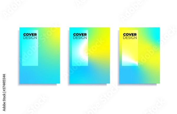 Fototapeta Set of covers design templates with vibrant gradient background. Trendy modern design. Applicable for placards, banners, flyers, presentations, covers and reports. Vector illustration. Eps10