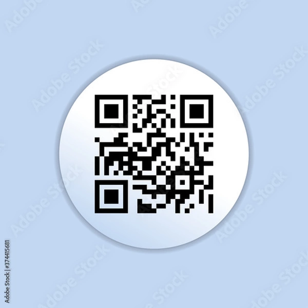 Fototapeta QR code icon in trendy flat style isolated on gray background. Symbol for your web site design, logo, app, UI. Vector illustration, EPS