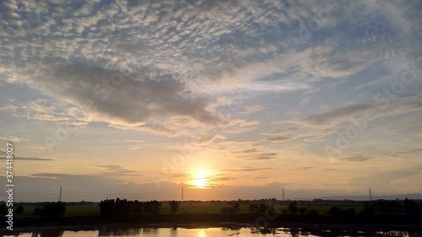 Obraz sunset over the river