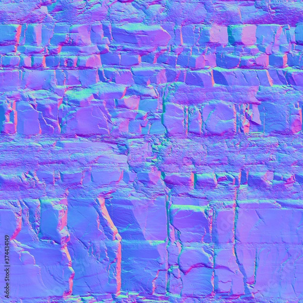 Obraz Rock Cliff normal map texture, bump map texture