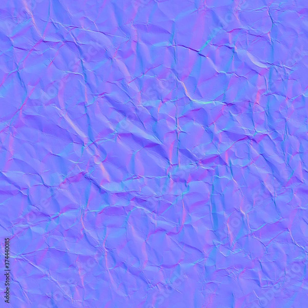 Fototapeta Paper Crumpled normal map texture, bump map texture