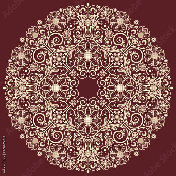 Obraz abstract floral ornament with decorative flowers for design