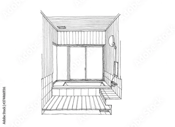 Obraz free-hand design perspective bath  フリーハンドの設計パース　浴室