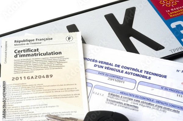 Fototapeta Plaques d'immatriculation