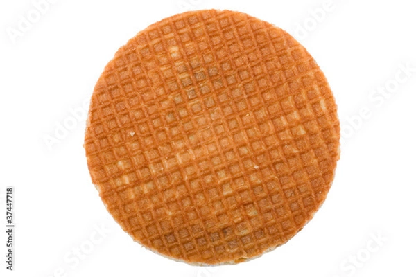 Obraz waffles with caramel on white