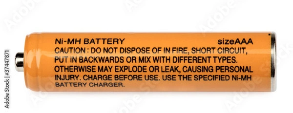 Fototapeta Ni-MH rechargeable Battery on a white background