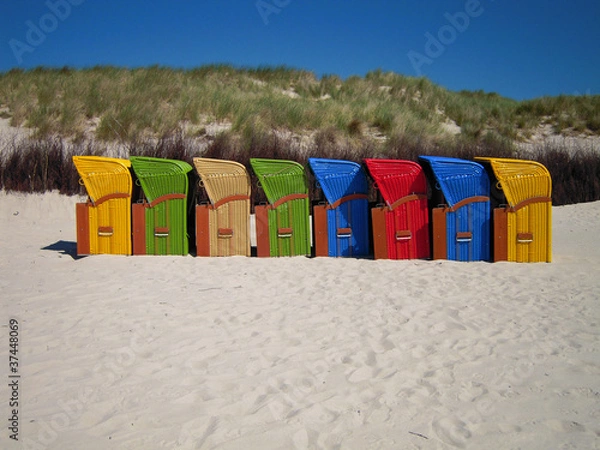 Fototapeta Bunte Strandkörbe