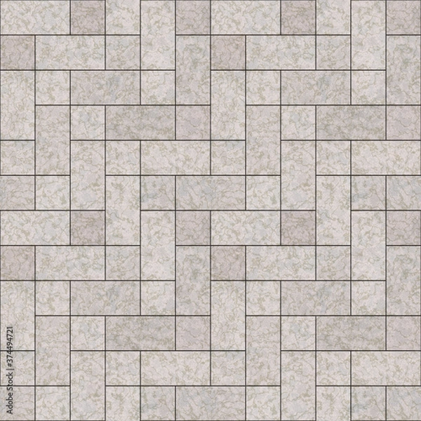 Fototapeta Seamless texture of paving stones. Gray tile background. Seamless texture of gray tiles. Pattern background.