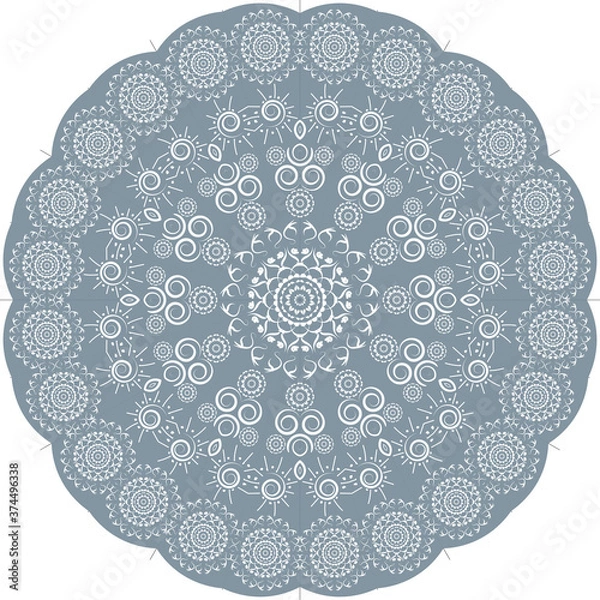 Obraz Russian nord folk round pattern, vector illustration