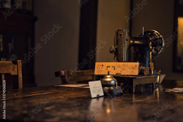 Obraz お洒落なカフェのミシン