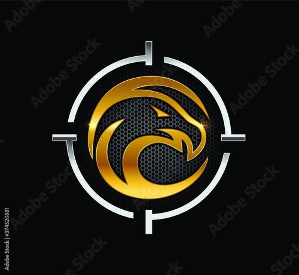 Obraz Gold Eagle target logo vector