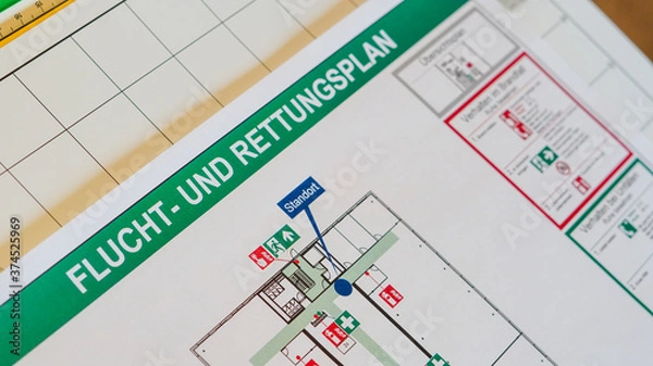 Obraz Flucht- und Rettungsplan