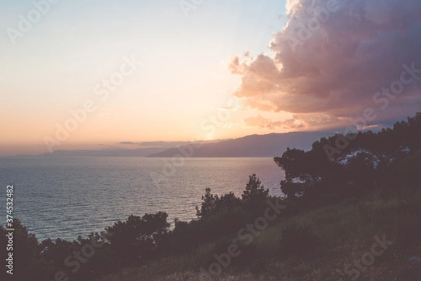 Obraz sunset over the mountains