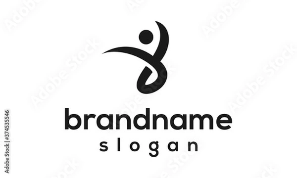 Fototapeta Fit people logo design vector