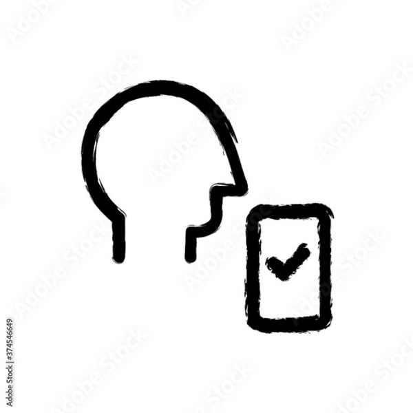 Obraz vector illustration hand drawn icon offace id approved