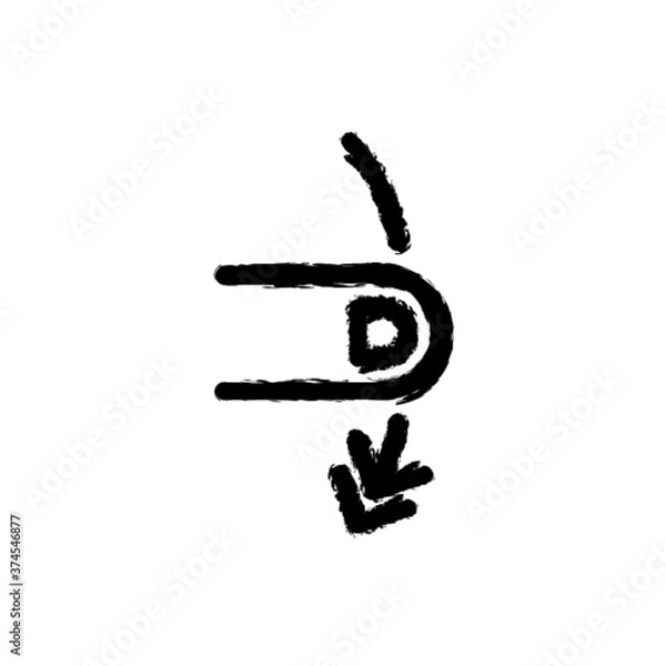 Fototapeta vector illustration hand drawn icon ofgesture swipe vertical down 1