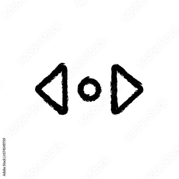 Obraz vector illustration hand drawn icon ofscroll horizontal 1