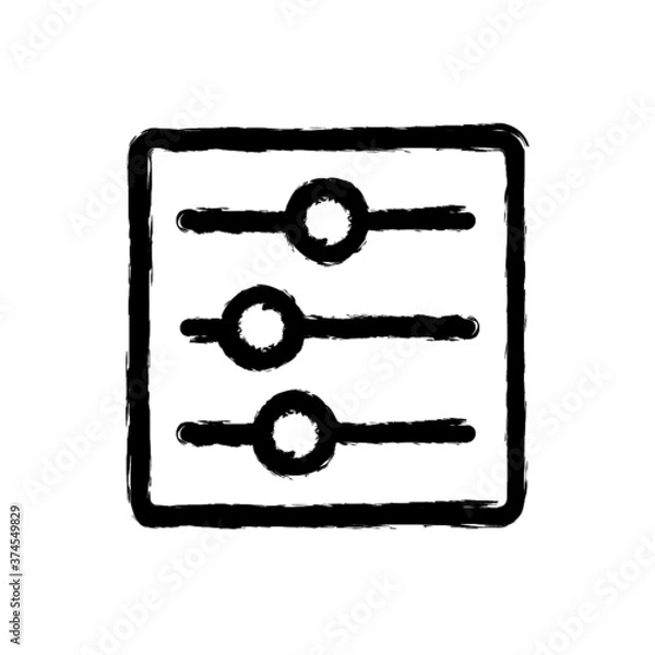 Obraz vector illustration hand drawn icon ofsettings horizontal