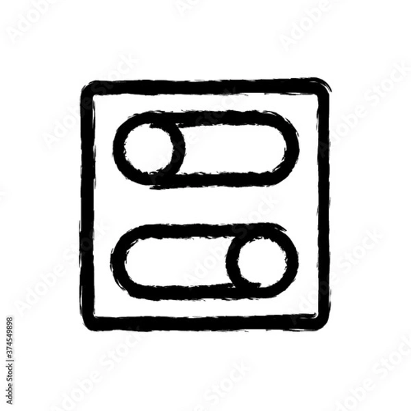 Obraz vector illustration hand drawn icon ofsettings toggle horizontal