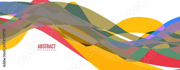 Fototapeta Fluid wave colorful abstract background. Dynamic colorful vibrant vector design