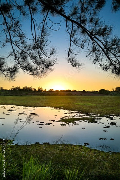 Obraz Sunset on the Lake