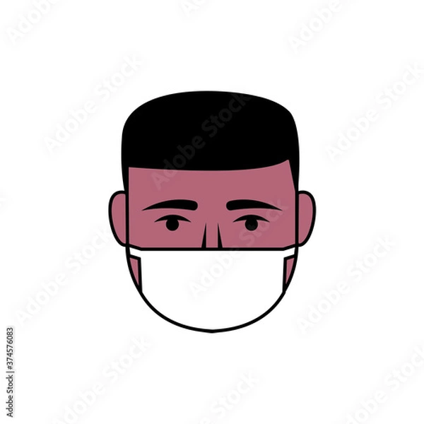 Fototapeta vector icon of a person wearing a face mask