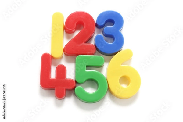 Fototapeta Plastic Numbers on White Background