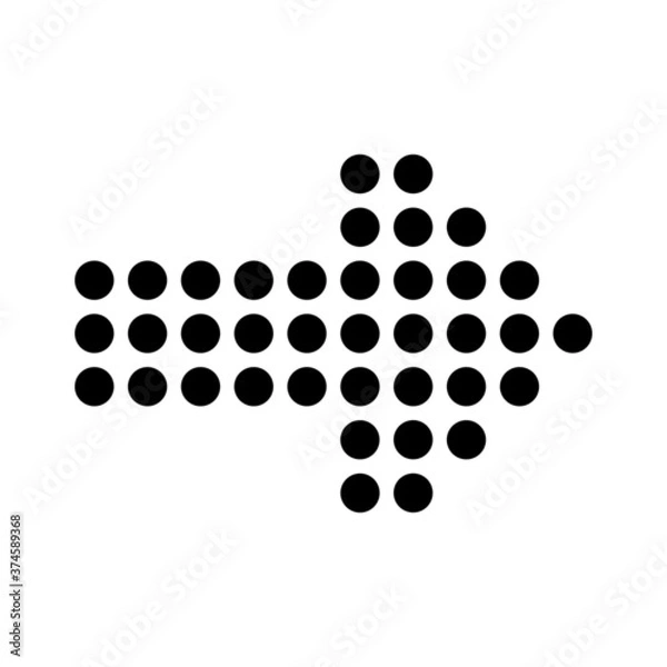 Fototapeta Simple arrow, waypoint sign symbol isolated on white background EPS Vector