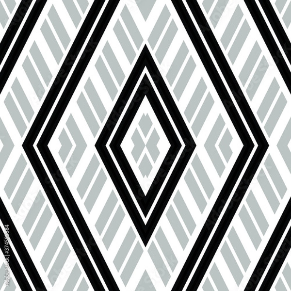 Obraz Seamless pattern with oblique silver gray bands