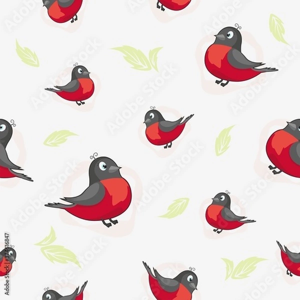 Fototapeta Vector inconsutilem exemplar cum aves. Template for printing in filii vestimentis