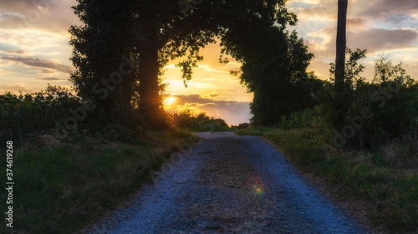 Obraz Sunset in the countryside around Castelnaudary, France