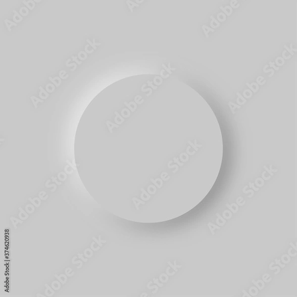Fototapeta Neumorphism button circle app web