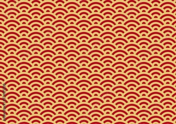 Obraz japanese old pattern aonami wave
