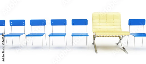 Fototapeta modern chair and a number of simple chairs