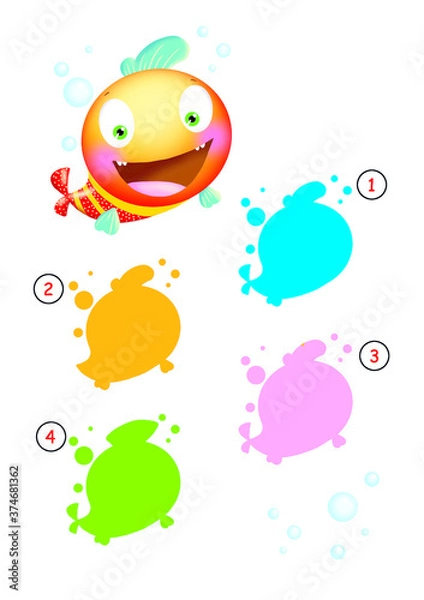 Fototapeta gioco ombre, pesce