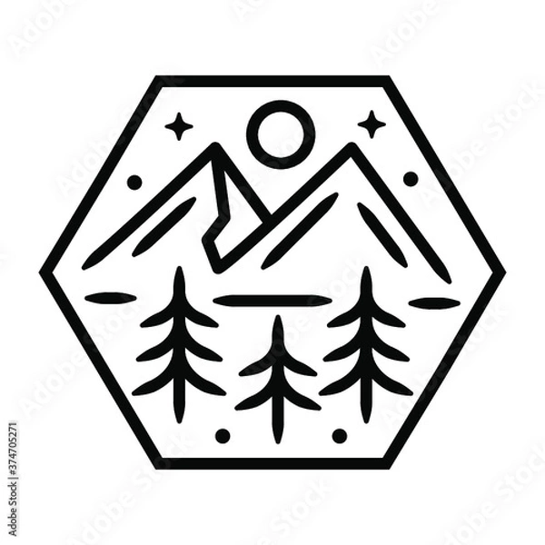Obraz mountain badge design