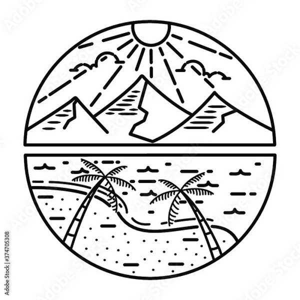 Obraz beach schene badge design