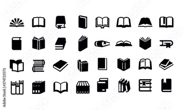 Fototapeta  book icons vector design black and white 