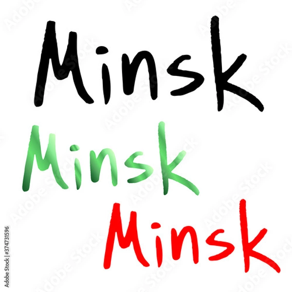 Fototapeta Vector handwritten word -Minsk