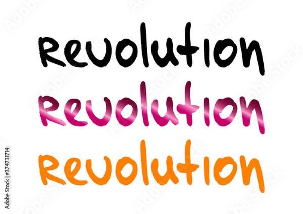 Fototapeta Vector handwritten word - revolution