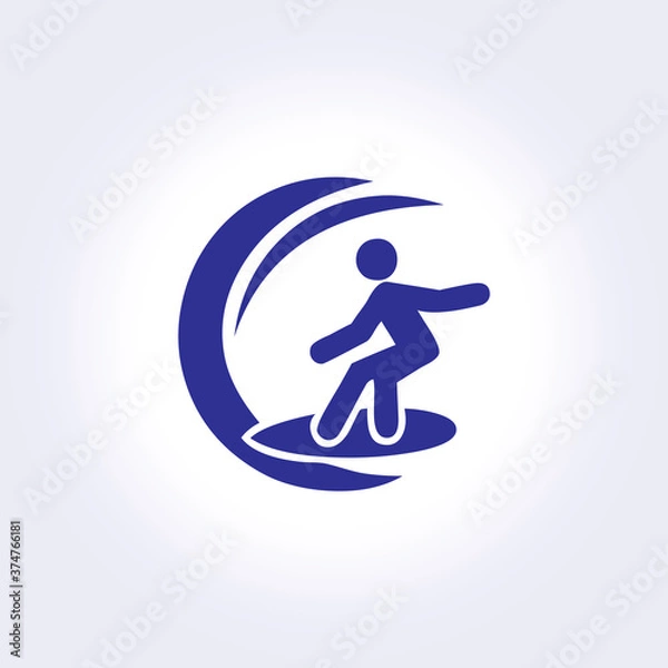 Fototapeta surf logo, surfing icon vector